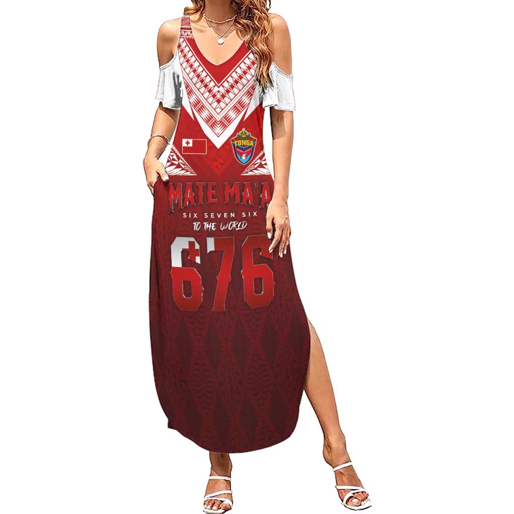 Mate Ma'a Tonga Rugby Summer Maxi Dress Six Seven Six to The World