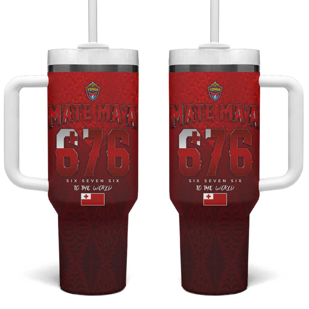 Mate Ma'a Tonga Rugby Tumbler With Handle Six Seven Six to The World