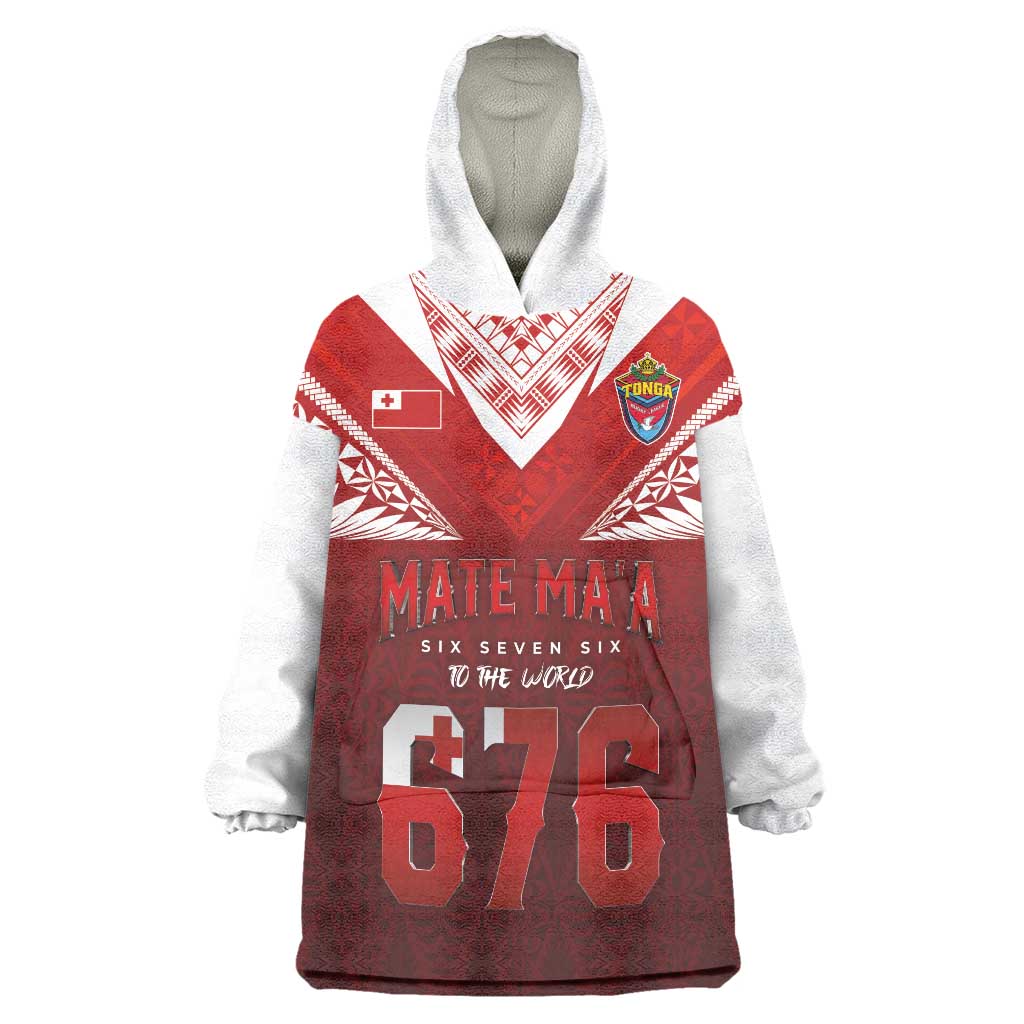 Mate Ma'a Tonga Rugby Wearable Blanket Hoodie Six Seven Six to The World