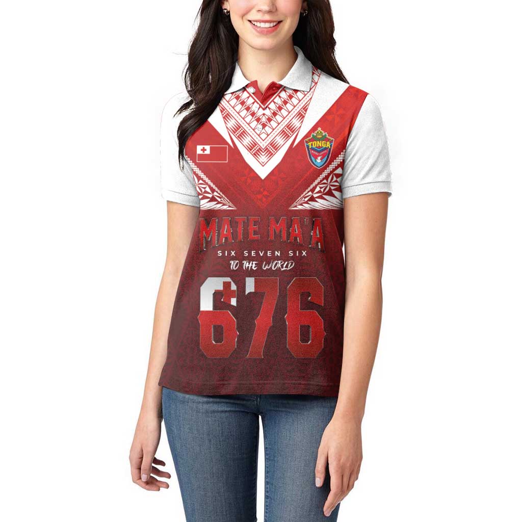 Mate Ma'a Tonga Rugby Women Polo Shirt Six Seven Six to The World