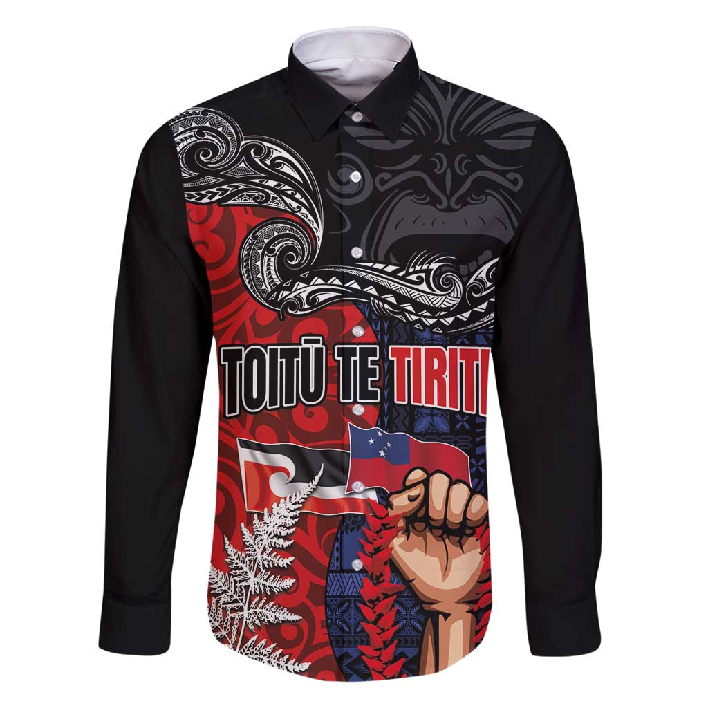 Aotearoa and Samoa Toitu Te Tiriti Family Matching Summer Maxi Dress and Hawaiian Shirt Honour the Treaty - Te Tiriti Is Us