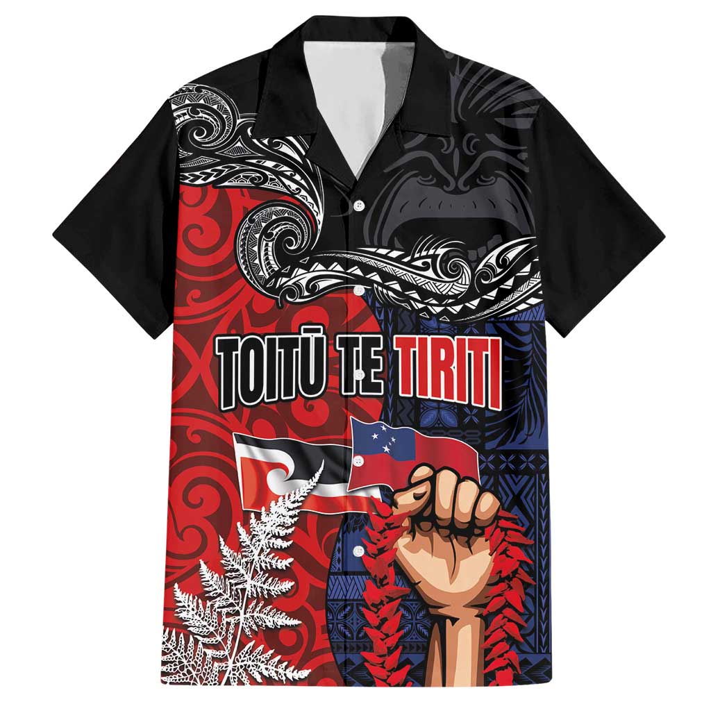 Aotearoa and Samoa Toitu Te Tiriti Hawaiian Shirt Honour the Treaty - Te Tiriti Is Us