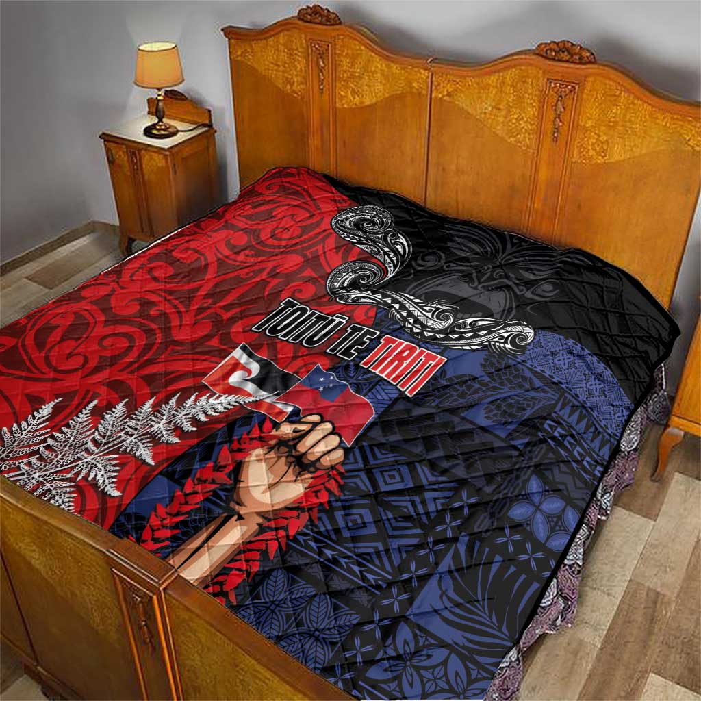 Aotearoa and Samoa Toitu Te Tiriti Quilt Honour the Treaty - Te Tiriti Is Us