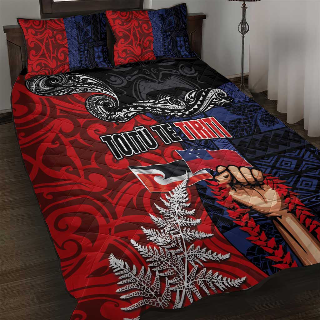 Aotearoa and Samoa Toitu Te Tiriti Quilt Bed Set Honour the Treaty - Te Tiriti Is Us