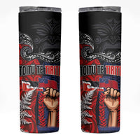 Aotearoa and Samoa Toitu Te Tiriti Skinny Tumbler Honour the Treaty - Te Tiriti Is Us LT03 Black - Polynesian Pride
