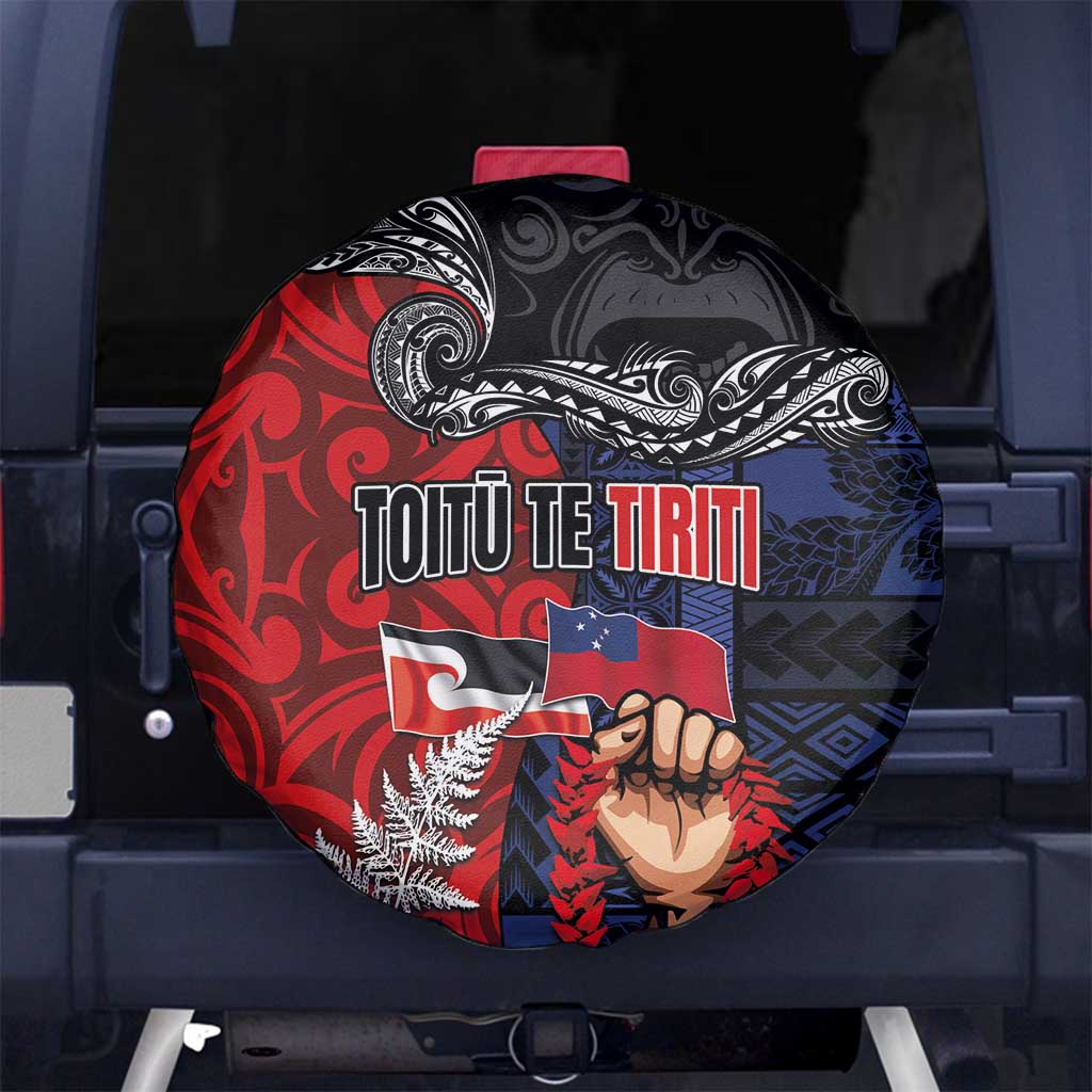 Aotearoa and Samoa Toitu Te Tiriti Spare Tire Cover Honour the Treaty - Te Tiriti Is Us