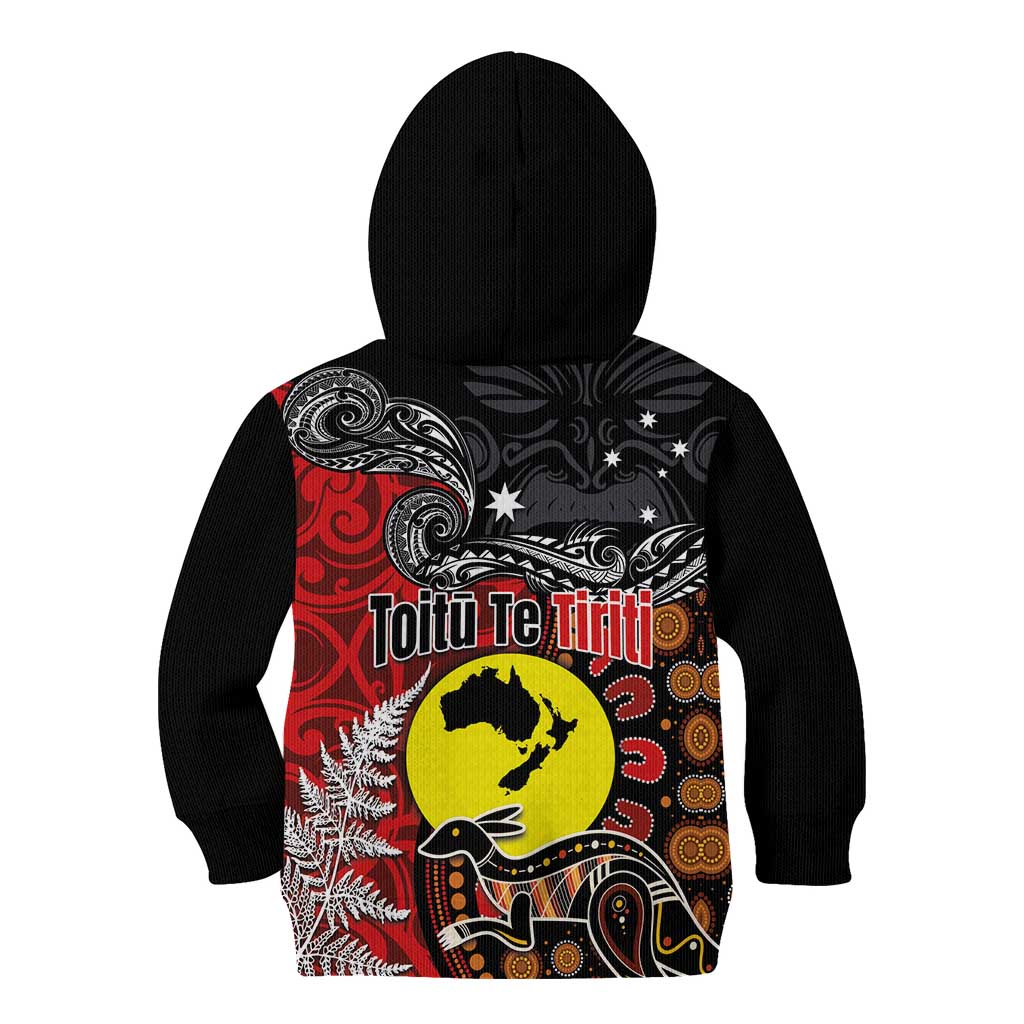 Aotearoa and Australia Toitu Te Tiriti Kid Hoodie Honour the Treaty - Te Tiriti Is Us