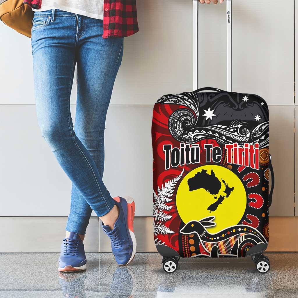 Aotearoa and Australia Toitu Te Tiriti Luggage Cover Honour the Treaty - Te Tiriti Is Us LT03 - Polynesian Pride
