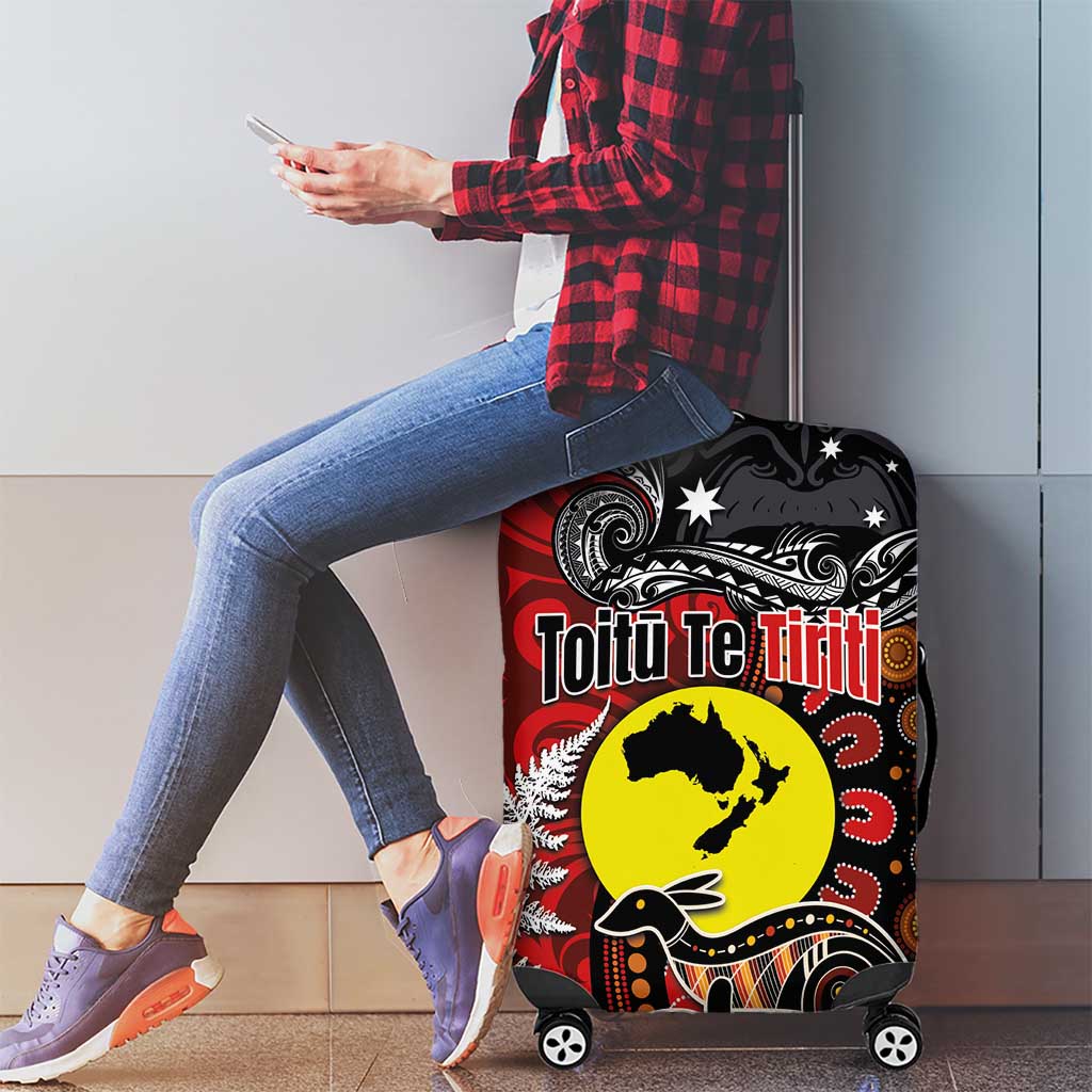 Aotearoa and Australia Toitu Te Tiriti Luggage Cover Honour the Treaty - Te Tiriti Is Us LT03 - Polynesian Pride