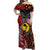 Aotearoa and Australia Toitu Te Tiriti Off Shoulder Maxi Dress Honour the Treaty - Te Tiriti Is Us