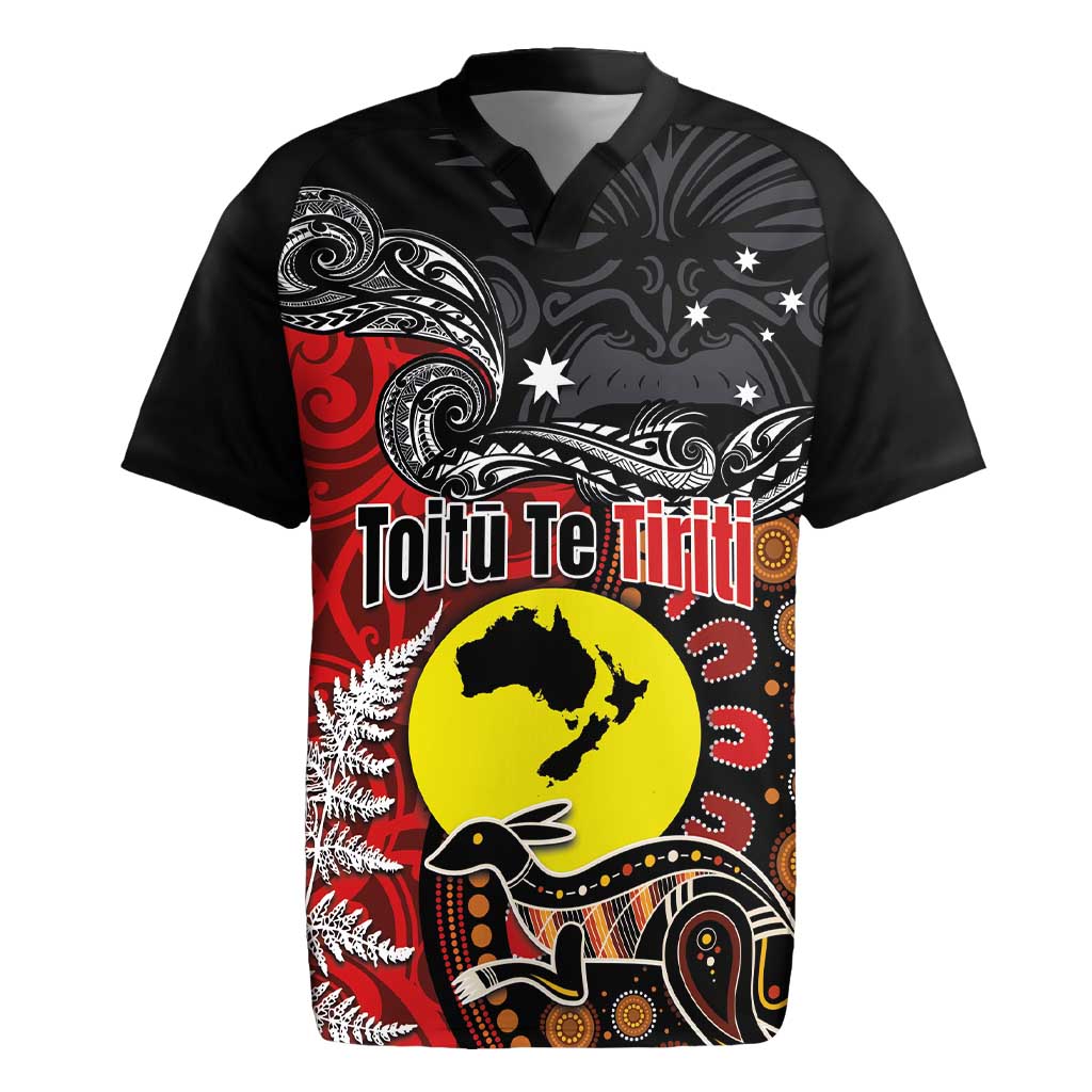 Aotearoa and Australia Toitu Te Tiriti Rugby Jersey Honour the Treaty - Te Tiriti Is Us