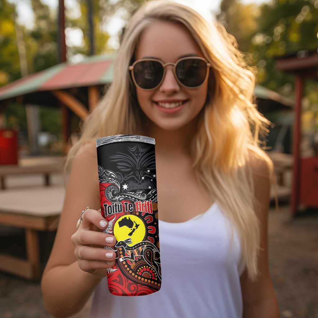 Aotearoa and Australia Toitu Te Tiriti Skinny Tumbler Honour the Treaty - Te Tiriti Is Us LT03 - Polynesian Pride