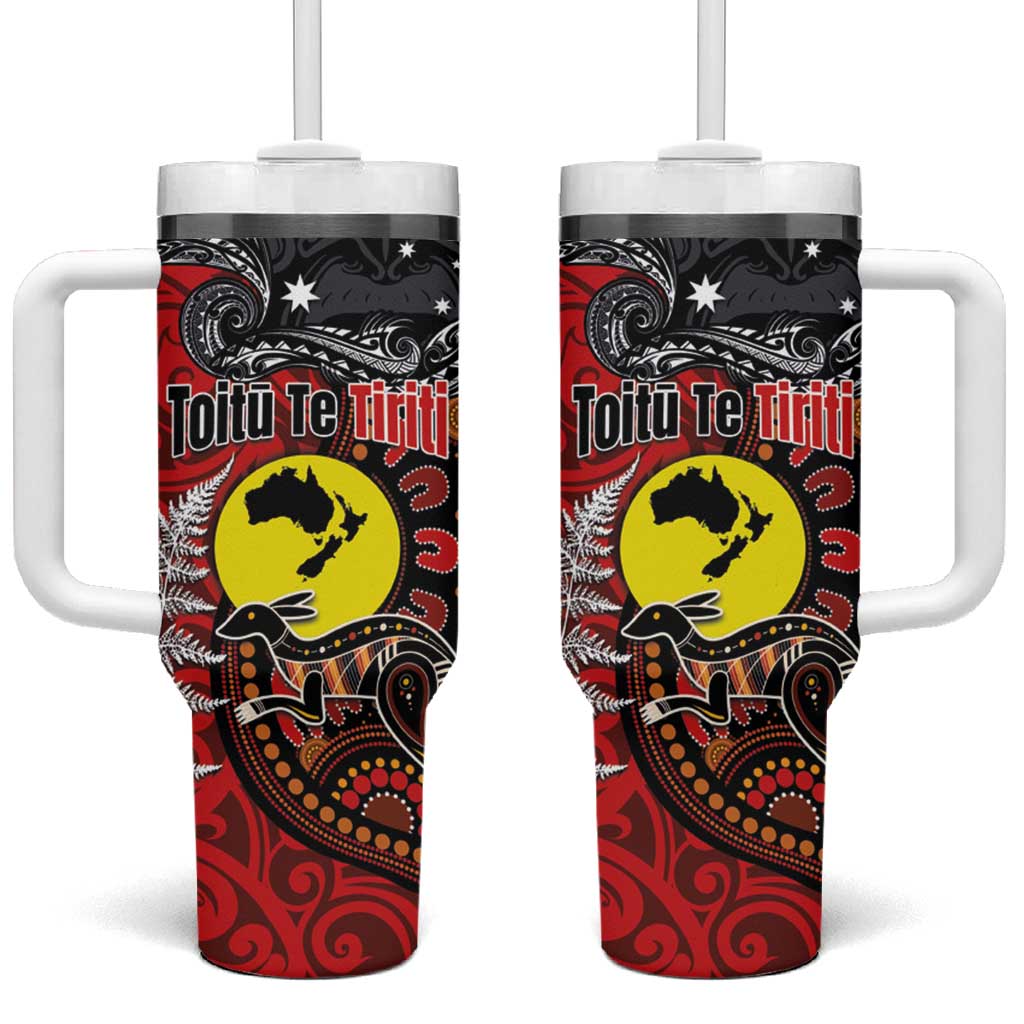 Aotearoa and Australia Toitu Te Tiriti Tumbler With Handle Honour the Treaty - Te Tiriti Is Us