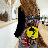 Aotearoa and Australia Toitu Te Tiriti Women Casual Shirt Honour the Treaty - Te Tiriti Is Us
