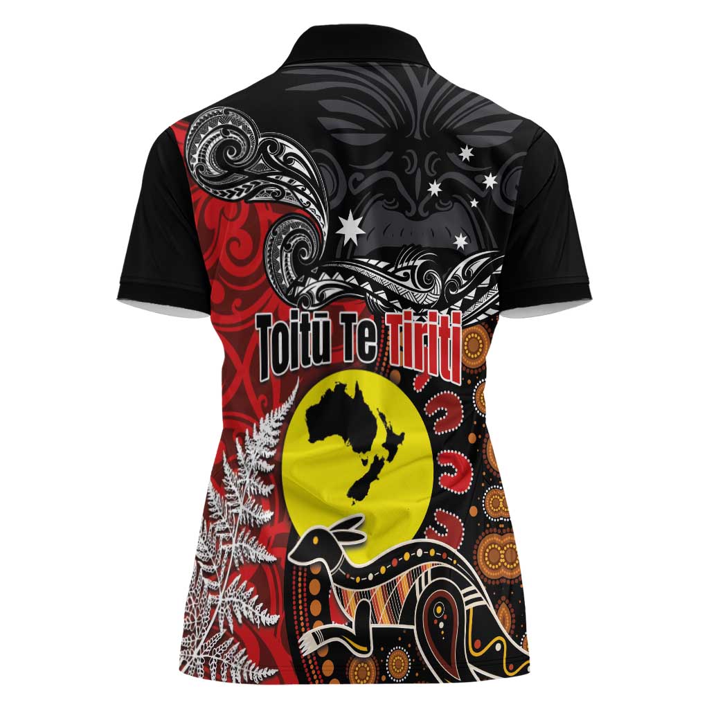 Aotearoa and Australia Toitu Te Tiriti Women Polo Shirt Honour the Treaty - Te Tiriti Is Us