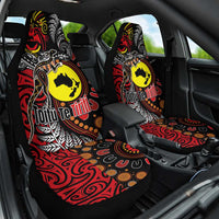 Aotearoa and Australia Toitu Te Tiriti Car Seat Cover Honour the Treaty - Stand Together Stand Stronger LT03 One Size Black - Polynesian Pride