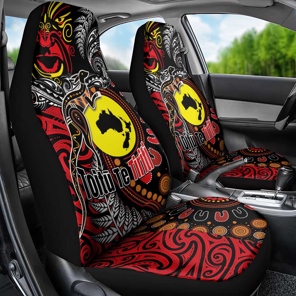 Aotearoa and Australia Toitu Te Tiriti Car Seat Cover Honour the Treaty - Stand Together Stand Stronger LT03 - Polynesian Pride