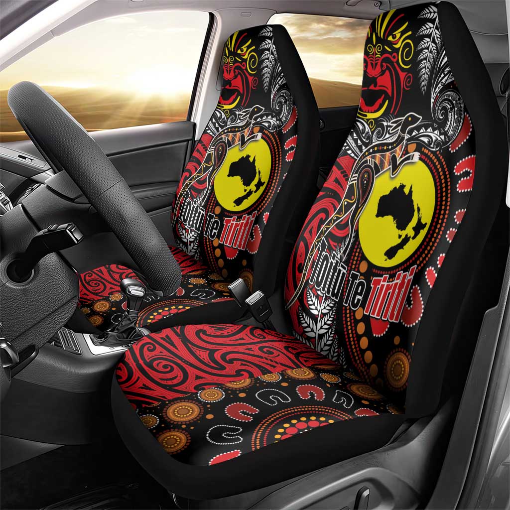Aotearoa and Australia Toitu Te Tiriti Car Seat Cover Honour the Treaty - Stand Together Stand Stronger LT03 - Polynesian Pride