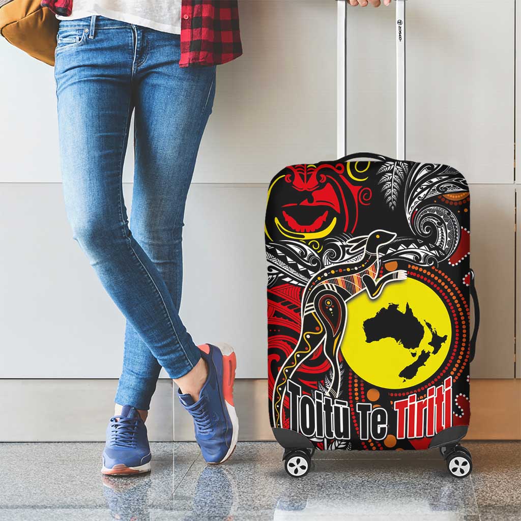 Aotearoa and Australia Toitu Te Tiriti Luggage Cover Honour the Treaty - Stand Together Stand Stronger LT03 - Polynesian Pride