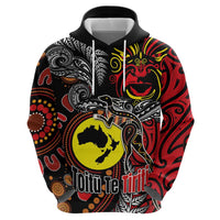 Aotearoa and Australia Toitu Te Tiriti Zip Hoodie Honour the Treaty - Stand Together Stand Stronger LT03 - Polynesian Pride