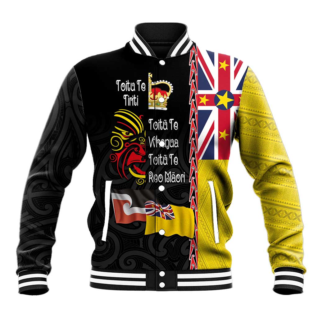 Aotearoa and Niue Toitu Te Tiriti Baseball Jacket Honour the Treaty - Fight Together Stand Together