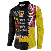 Aotearoa and Niue Toitu Te Tiriti Button Sweatshirt Honour the Treaty - Fight Together Stand Together