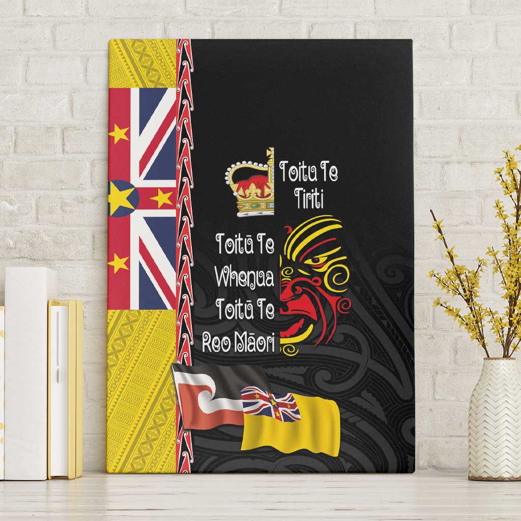 Aotearoa and Niue Toitu Te Tiriti Canvas Wall Art Honour the Treaty - Fight Together Stand Together