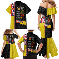 Aotearoa and Niue Toitu Te Tiriti Family Matching Mermaid Dress and Hawaiian Shirt Honour the Treaty - Fight Together Stand Together
