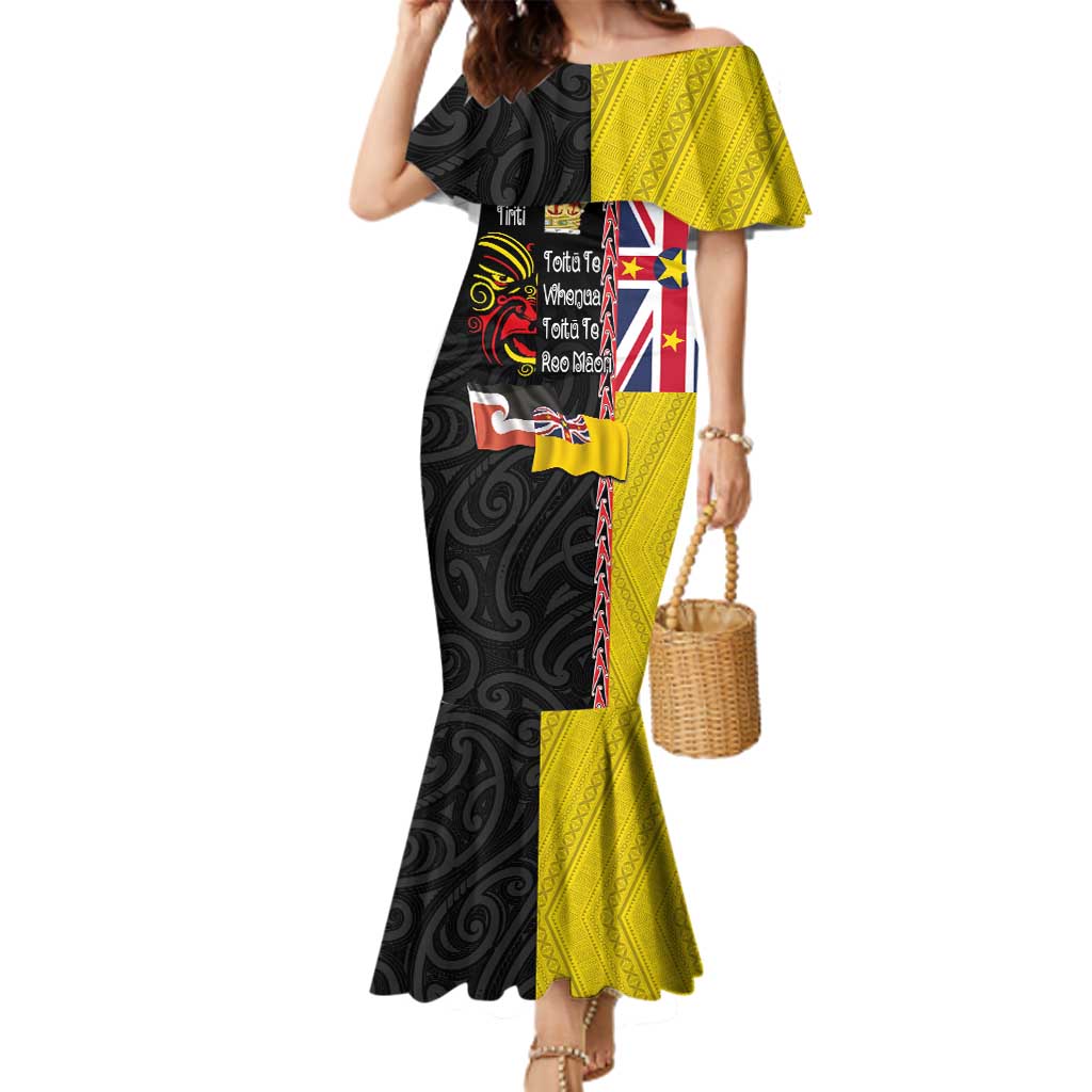 Aotearoa and Niue Toitu Te Tiriti Family Matching Mermaid Dress and Hawaiian Shirt Honour the Treaty - Fight Together Stand Together