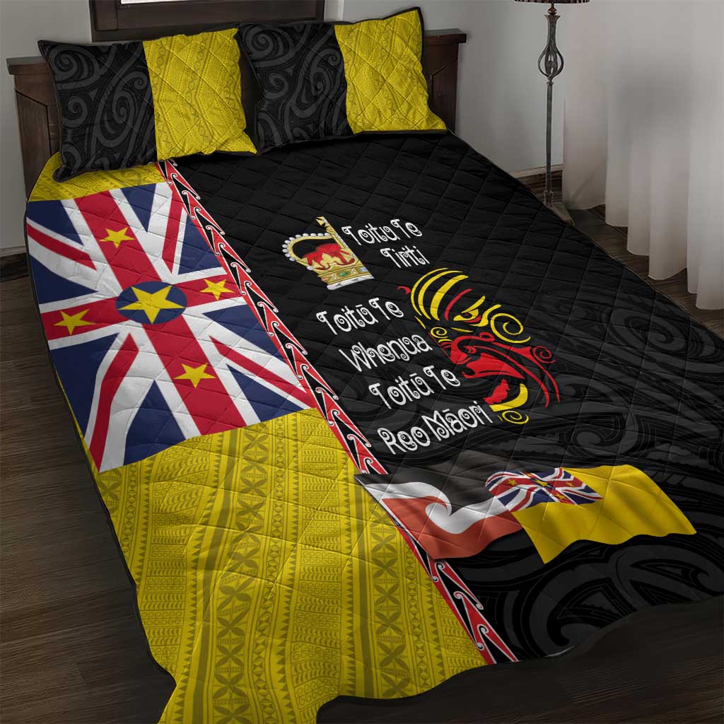 Aotearoa and Niue Toitu Te Tiriti Quilt Bed Set Honour the Treaty - Fight Together Stand Together