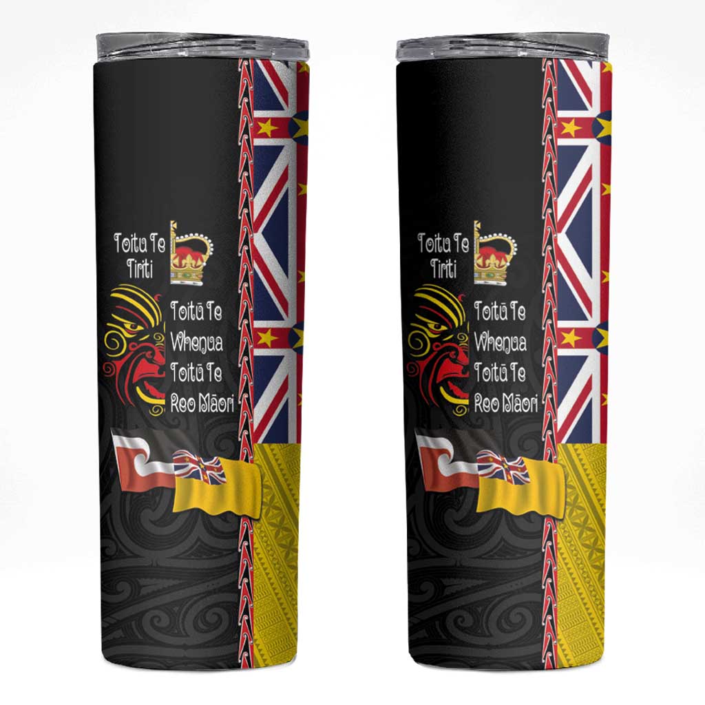 Aotearoa and Niue Toitu Te Tiriti Skinny Tumbler Honour the Treaty - Fight Together Stand Together