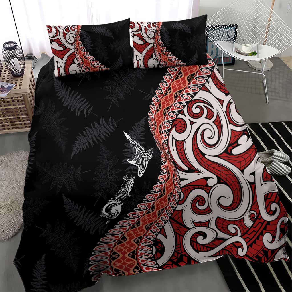 Aotearoa Maori Stylized Koru - Silver Ferns Bedding Set