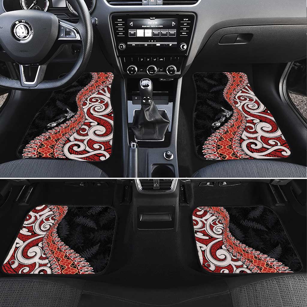 Aotearoa Maori Stylized Koru - Silver Ferns Car Mats