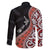 Aotearoa Maori Stylized Koru - Silver Ferns Family Matching Off The Shoulder Long Sleeve Dress and Hawaiian Shirt