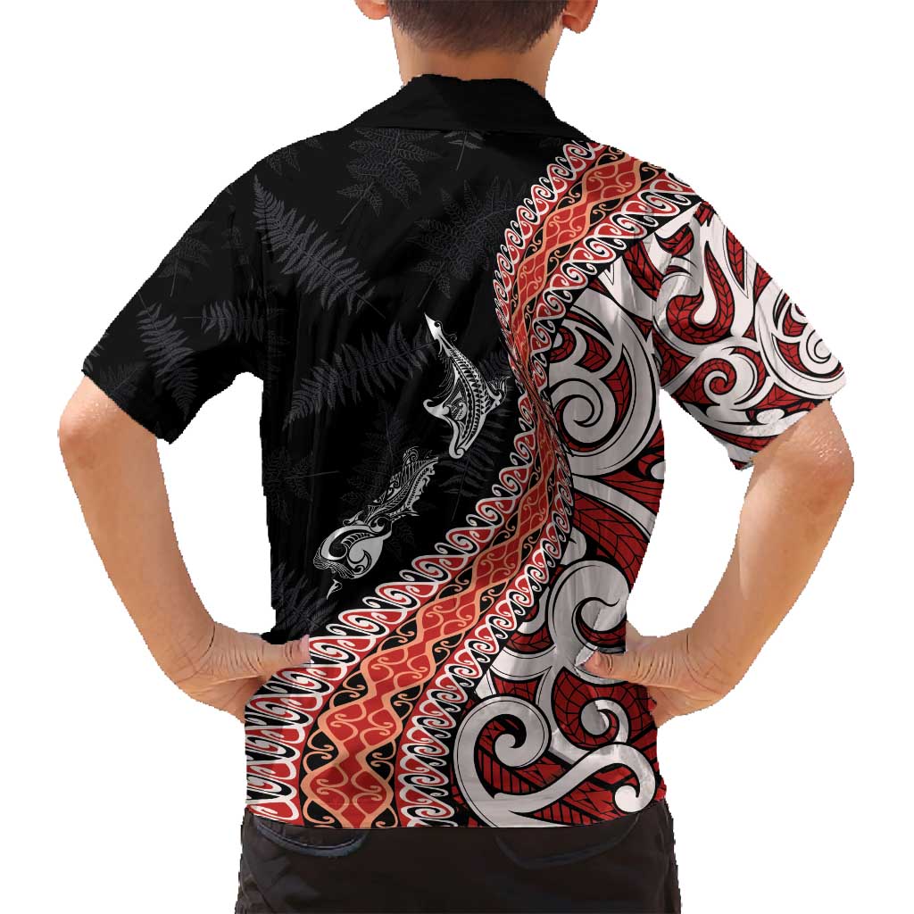 Aotearoa Maori Stylized Koru - Silver Ferns Family Matching Off Shoulder Maxi Dress and Hawaiian Shirt