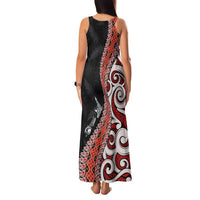 Aotearoa Maori Stylized Koru - Silver Ferns Family Matching Tank Maxi Dress and Hawaiian Shirt