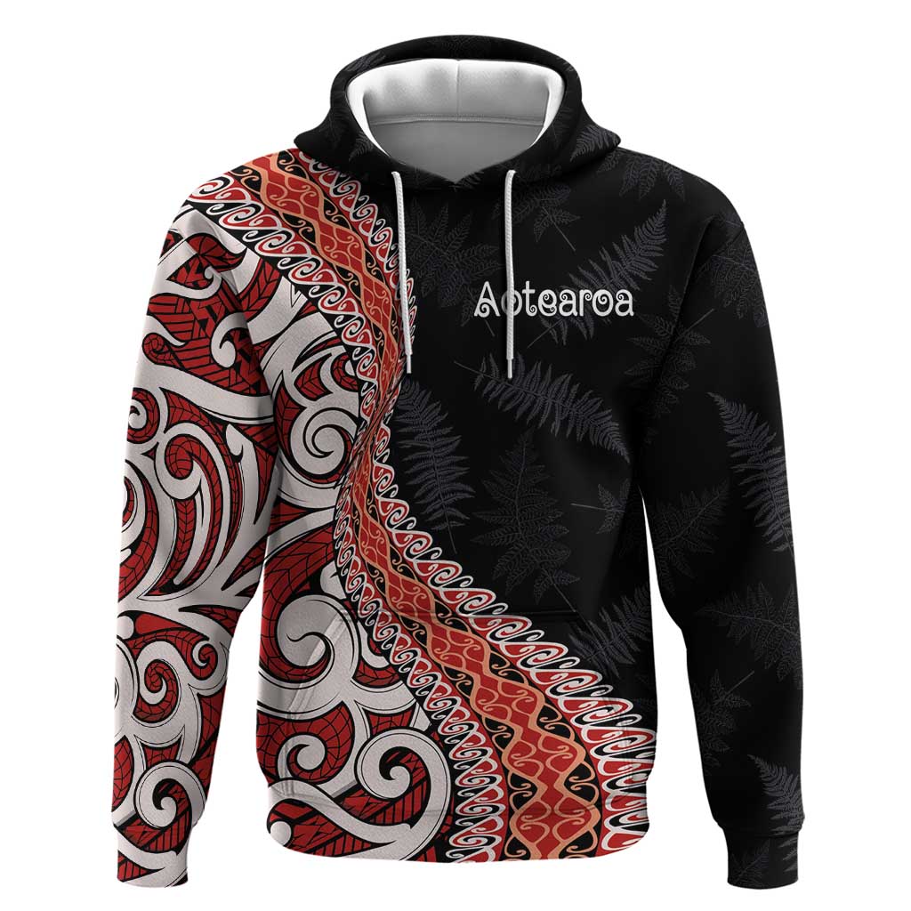 Aotearoa Maori Stylized Koru - Silver Ferns Hoodie