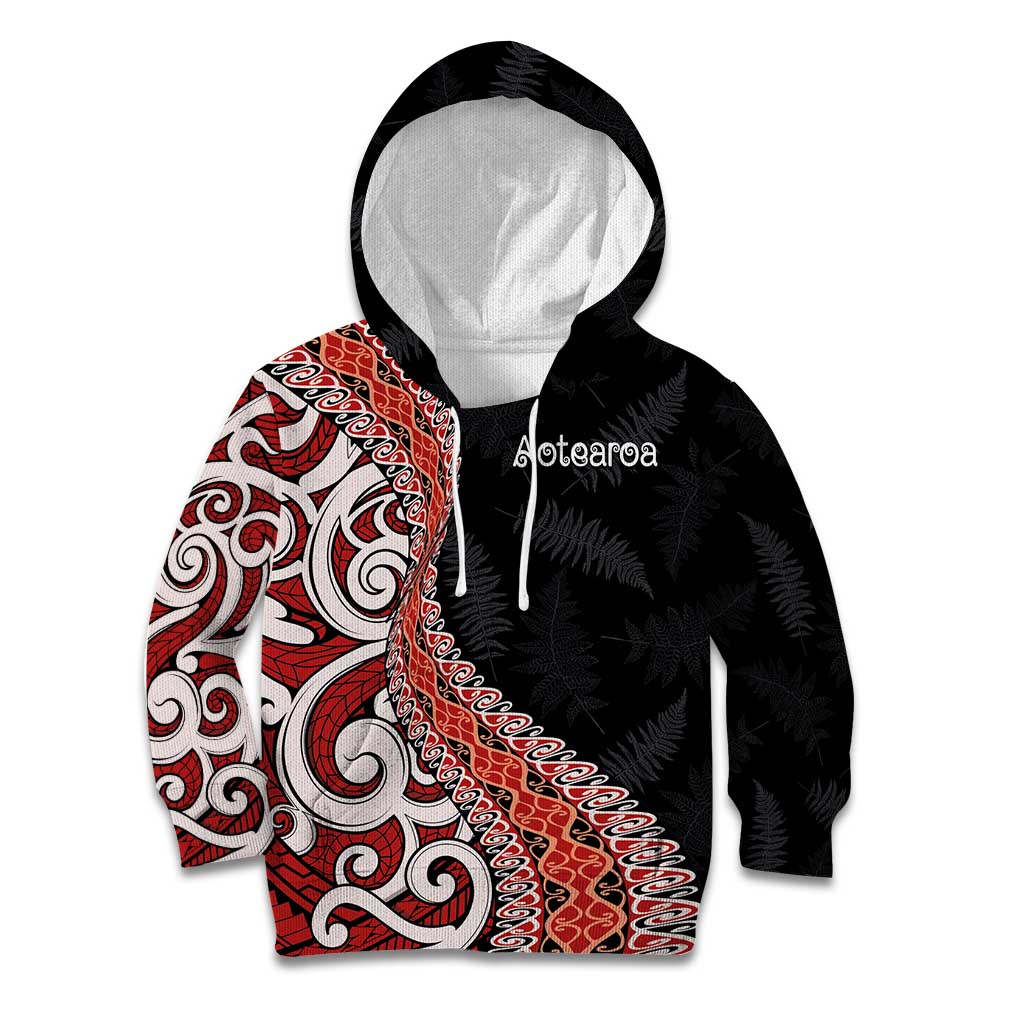 Aotearoa Maori Stylized Koru - Silver Ferns Kid Hoodie