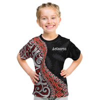 Aotearoa Maori Stylized Koru - Silver Ferns Kid T Shirt