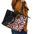 Aotearoa Maori Stylized Koru - Silver Ferns Leather Tote Bag