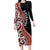 Aotearoa Maori Stylized Koru - Silver Ferns Long Sleeve Bodycon Dress