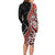 Aotearoa Maori Stylized Koru - Silver Ferns Long Sleeve Bodycon Dress