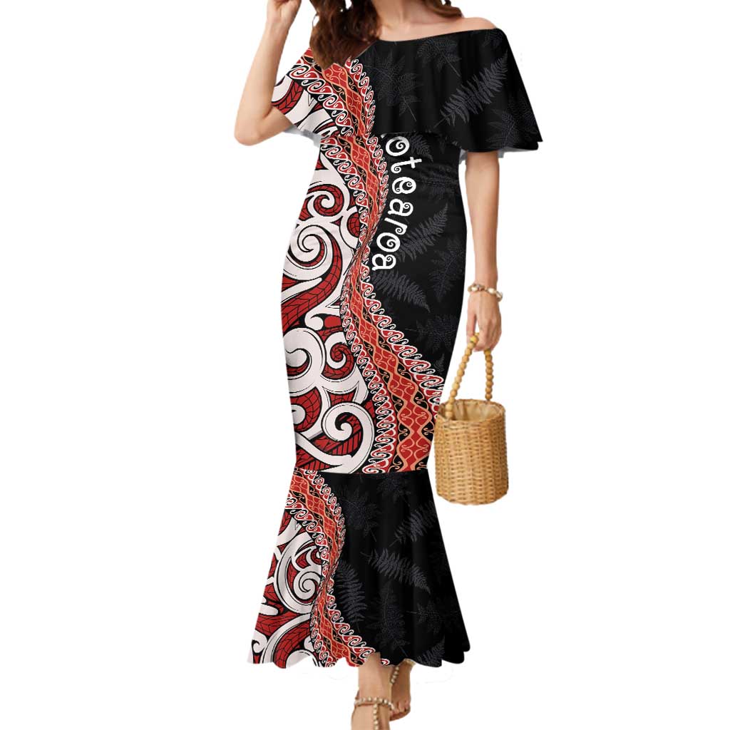 Aotearoa Maori Stylized Koru - Silver Ferns Mermaid Dress