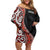 Aotearoa Maori Stylized Koru - Silver Ferns Off Shoulder Short Dress