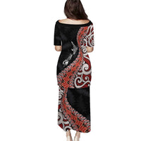 Aotearoa Maori Stylized Koru - Silver Ferns Puletasi