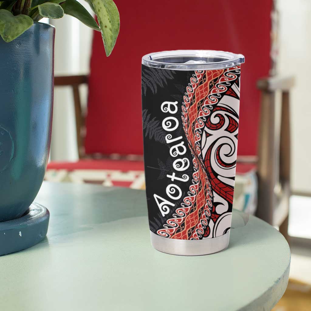 Aotearoa Maori Stylized Koru - Silver Ferns Tumbler Cup