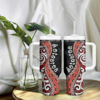 Aotearoa Maori Stylized Koru - Silver Ferns Tumbler With Handle