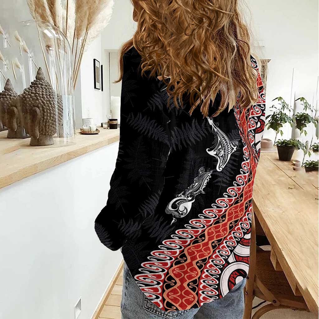 Aotearoa Maori Stylized Koru - Silver Ferns Women Casual Shirt LT03 - Polynesian Pride
