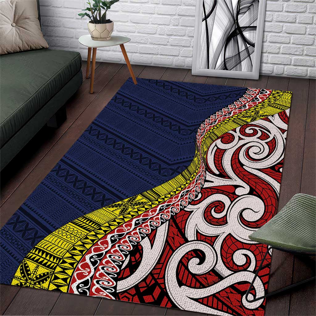 Aotearoa and Niue Area Rug Hiapo Maori Stylized Koru