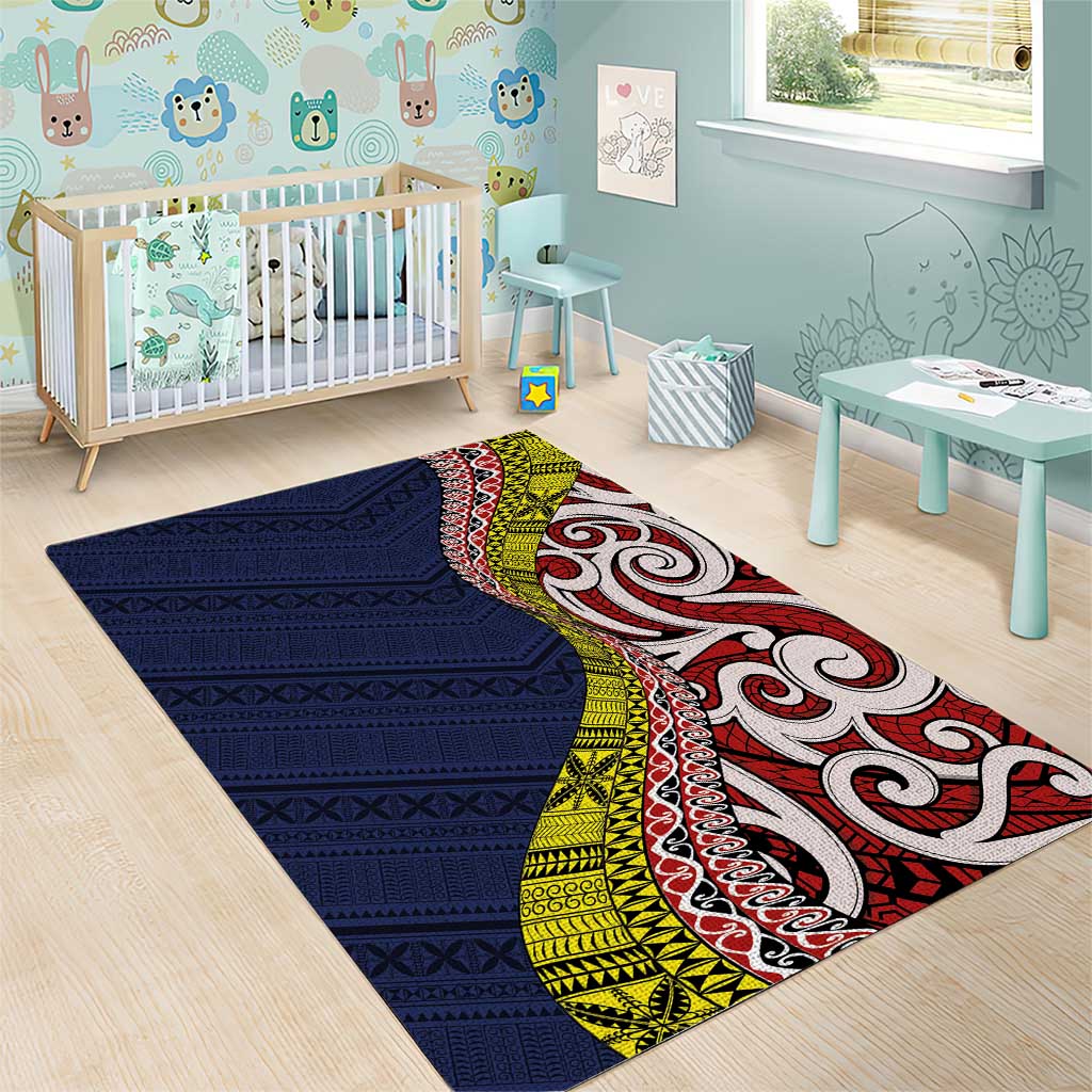 Aotearoa and Niue Area Rug Hiapo Maori Stylized Koru